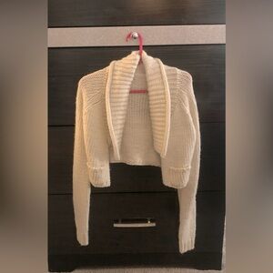 Cropped knitted sweater cardigan